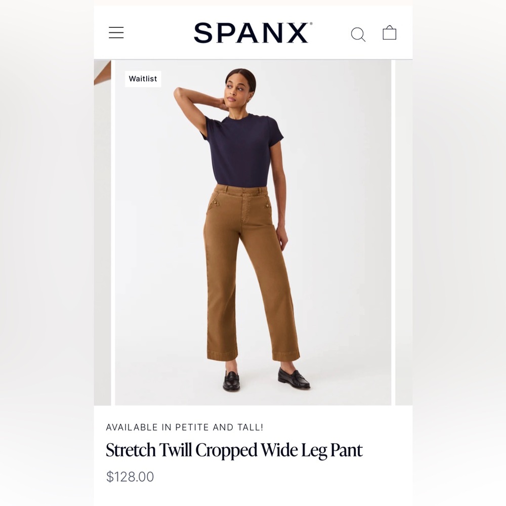 Spanx Twill cropped wide leg pant